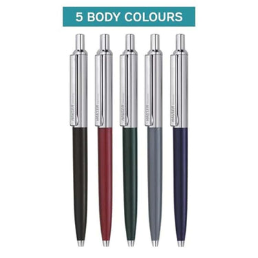 LXINDIA Pens Hauser Berlin Half Metal Ball Pen Box Pack (Blue Ink) Pack of 5