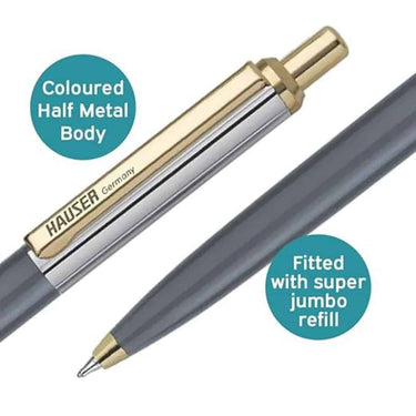 LXINDIA Pens Hauser Germany Berlin Gold Designer Ball Pen Box Pack Blue Ink Pack Of 2