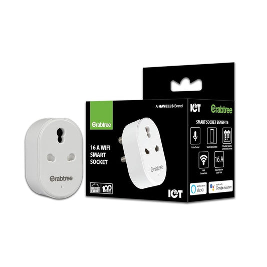 LX INDIA Smart Plug Havells 16 A Wi-Fi Smart Plug (White) with Voice Control & Energy Monitoring