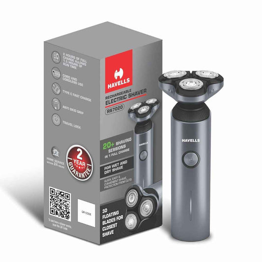 LX INDIA Trimmer Havells RS7020 3 Head Rotary Shaver with Built in pop-up Trimmer