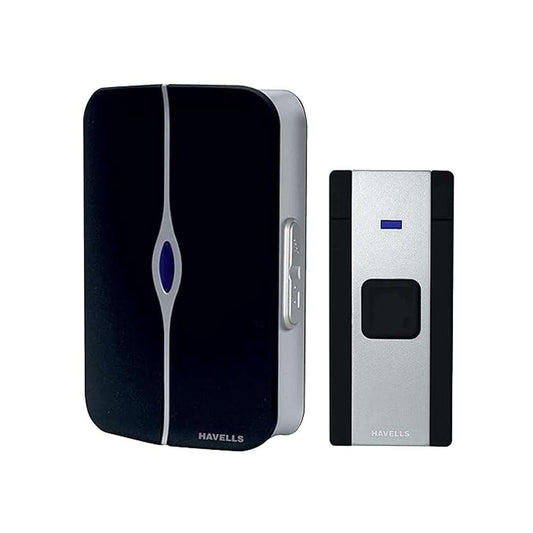 LX INDIA Wireless Door Bell Havells Tango Wireless Digital Doorbell (White & Black)