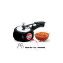 LXINDIA cookware Hawkins Contura Hard Anodised 2 litre Pressure Cooker (Black)