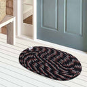 LXINDIA mats Heart Home Cotton Oval Door Mat (Black) pack of 2