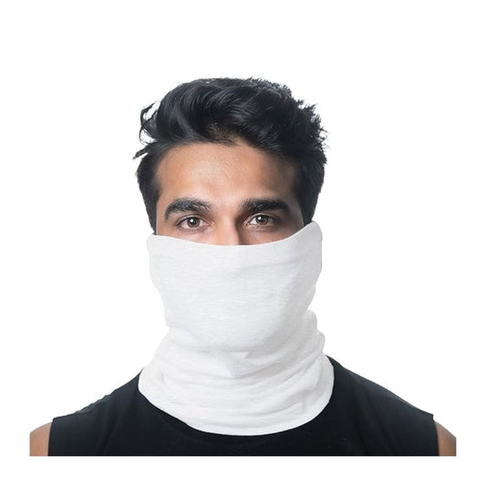 LX INDIA Face Mask White HEELIUM Bamboo Bandana for Men & Women [ 38 cm x 22 cm]