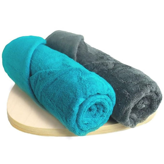 LX INDIA Towels HEELIUM Bamboo Bath Towel 140 x 70 cm (Pack of 2 - Grey, Teal)