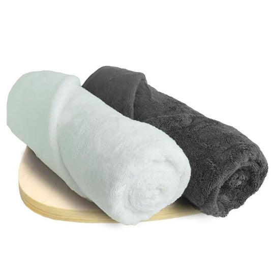 LX INDIA Towels HEELIUM Bamboo Bath Towel 140 x 70 cm (Pack of 2 - Grey, White)