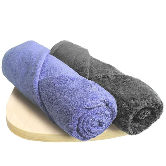 LX INDIA Towels HEELIUM Bamboo Bath Towel 140 x 70 cm (Pack of 2 - Iris, Grey)