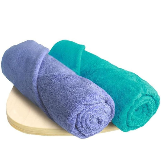 LX INDIA Towels HEELIUM Bamboo Bath Towel 140 x 70 cm (Pack of 2 - Iris, Teal)