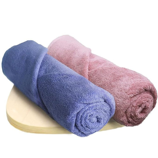 LX INDIA Towels HEELIUM Bamboo Bath Towel 140 x 70 cm (Pack of 2 - Peach, Iris)