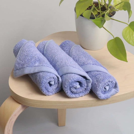 LX INDIA Towels Iris HEELIUM Bamboo Face Towel, Ultra Absorbent & Odour-Free, 3X Softer Than Cotton Towels, 30 x 30 cm - 600 GSM, Pack of 3