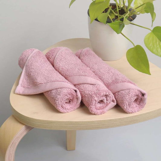 LX INDIA Towels peach HEELIUM Bamboo Face Towel, Ultra Absorbent & Odour-Free, 3X Softer Than Cotton Towels, 30 x 30 cm - 600 GSM, Pack of 3