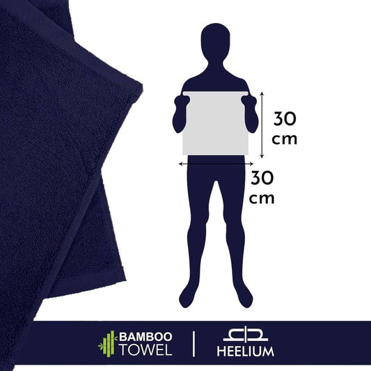LX INDIA Towels HEELIUM Bamboo Face Towel, Ultra Absorbent & Odour-Free, 3X Softer Than Cotton Towels, 30 x 30 cm - 600 GSM, Pack of 3