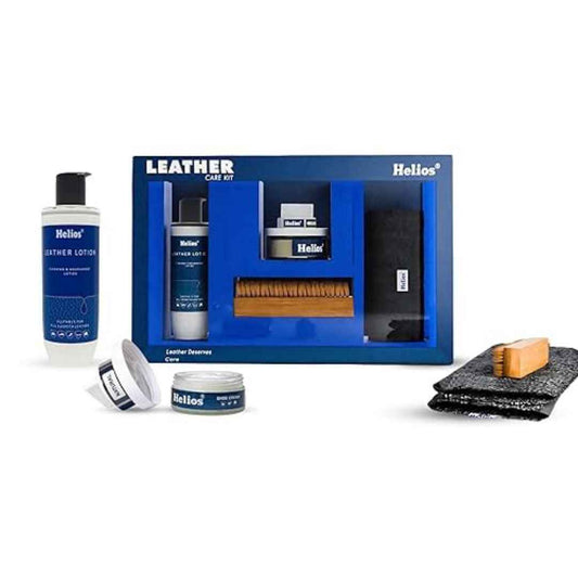 LX INDIA Shoe cleaning set Helios The Ultimate Leather Care Kit | Leather Lotion 150 ml, Shoe Cream, Brush & Towel