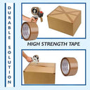 LXINDIA desk essential HEPINES Brown BOPP Tape Rolls Pack of 12