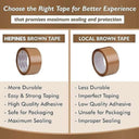 LXINDIA desk essential HEPINES Brown BOPP Tape Rolls Pack of 12