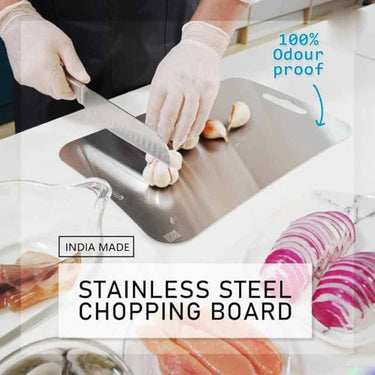 LXINDIA Choping Board Herrlich Homes Rectangular Stainless Steel Chopping Board for Kitchen (Large 25 X 35cm)