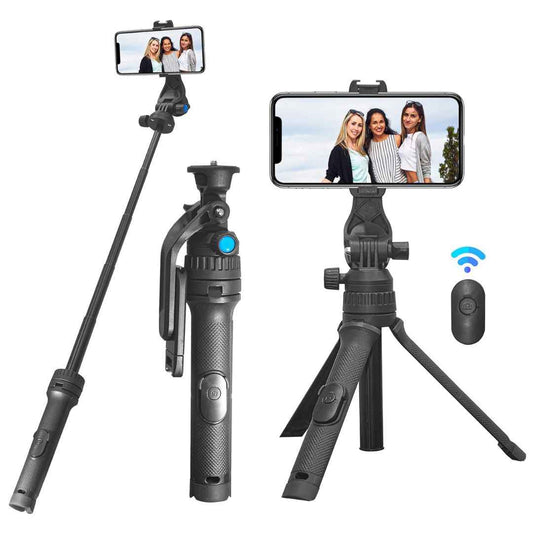 LX INDIA Mobile Tripods HIFFIN HTR-34 Selfie Stick Tripod, 29” Professional Tripod with Wireless Remote, Portable Travel Tripod Stand