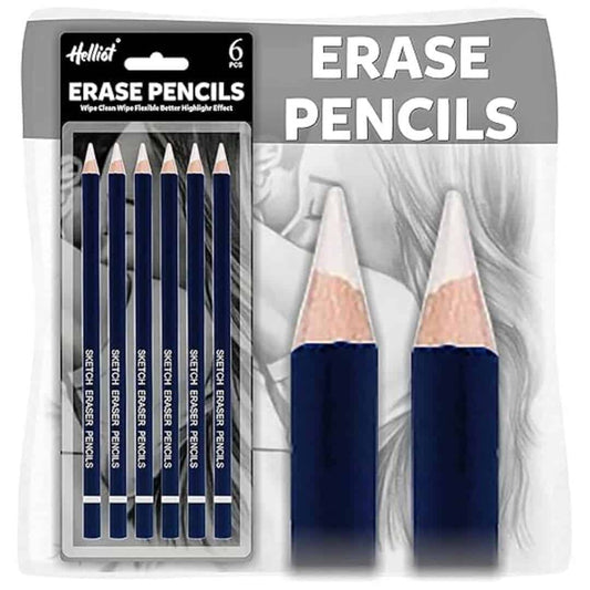 LXINDIA Eraser HIKIN SUPERMARKET Pack of 6 Pencil Eraser for Artists