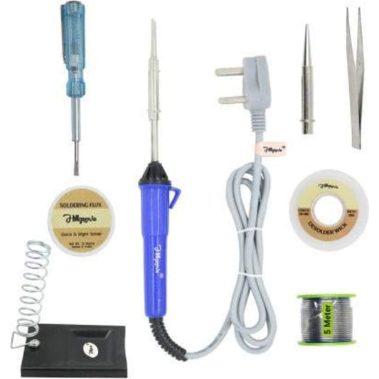 LX INDIA soldering iron Hillgrove 8in1 25W Soldering Iron Kit 25 W Simple (Flat, Pointed Tip)