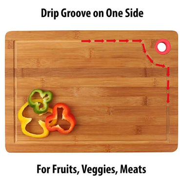 LXINDIA Choping Board HOKIPO Large &amp; Thick Bamboo Wood Chopping Board (40x28 x1.5 cm)