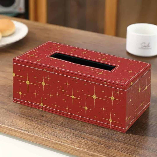 LXINDIA Tissue Dispenser HOKIPO Leatherite Large Tissue Paper Dispenser (Red)