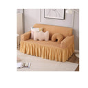 LXINDIA sofa cover HOKIPO Stretchable Elastic 2 Seater sofa cover(Light Brown )