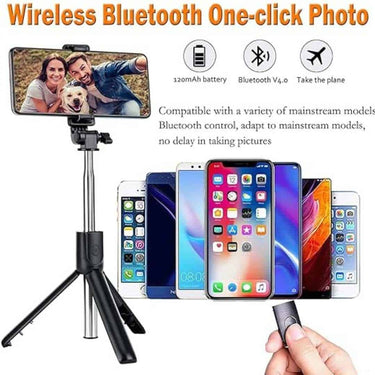 LXINDIA Selfie Sticks HOLD UP Extendable Selfie Stick with Wireless Remote and Tripod Stand