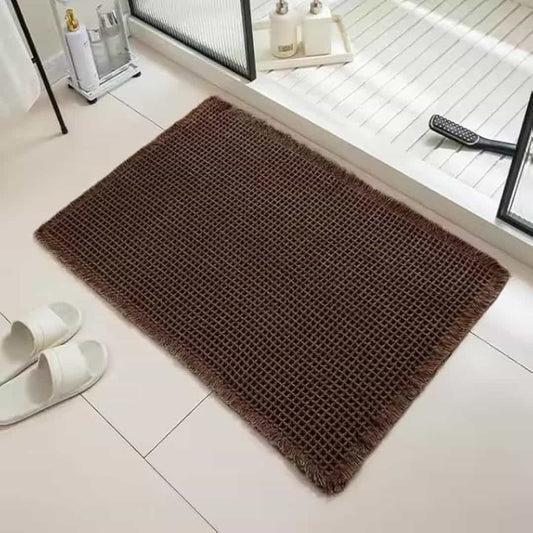 LX INDIA Anti-Slip Mats Brown HomeCloud Waffle Bath Mat, Super Absorbent Non Slip Mats
