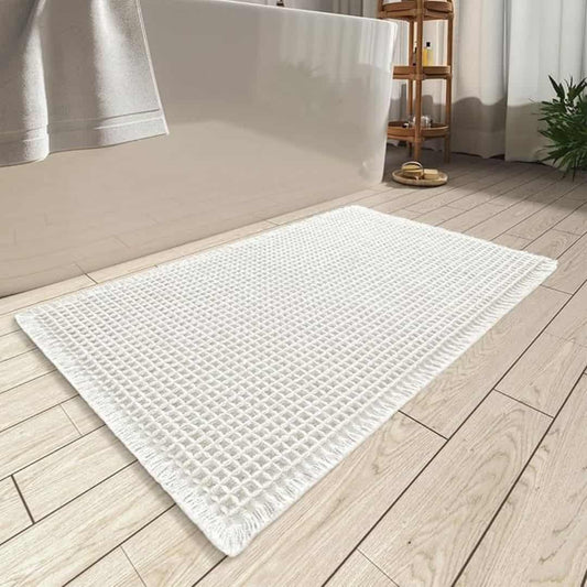 LX INDIA Anti-Slip Mats White HomeCloud Waffle Bath Mat, Super Absorbent Non Slip Mats