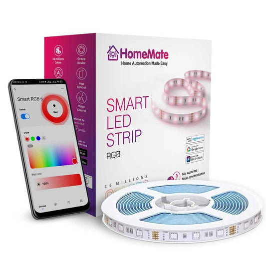 LX INDIA Led Light HomeMate Wi-Fi Multicolour Smart LED Strip Kit | 10 Meters | Music Sync Feature | No Hub Required | Works with Amazon Alexa, Google Home & Siri