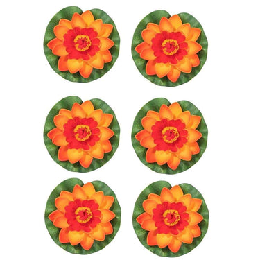 LXINDIA Plants Homesake  Artificial Floating Foam Lotus Set of 6 (Orange)