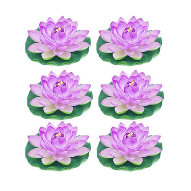 LXINDIA Plants Homesake  Artificial Floating Foam Lotus Set of 6 (Purple)