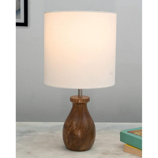LX INDIA Fancy Lights Homesake Dovel Pot  Table Lamp (Pleated White)