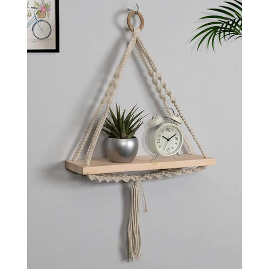 LXINDIA Wall Hanging Homesake Macrame Wall Hanging Shelf Woven