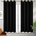 LXINDIA Curtains Homestan Blackout Curtains 5 Feet Long Set of 2 Room Darkening Window Curtain (Black)