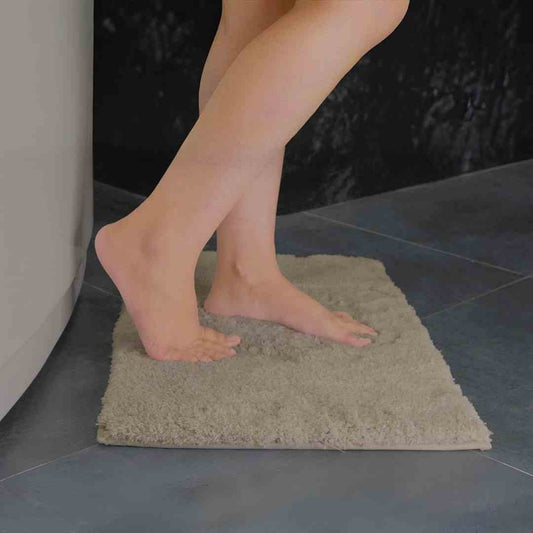 LXINDIA Mats Beige HOMEWISE DECOR Microfiber Bath Mat