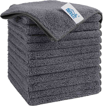 LXINDIA Cleaning Towel HOMEXCEL Microfiber 11.5X11.5 Inch Cleaning Cloth 12 Pack Grey