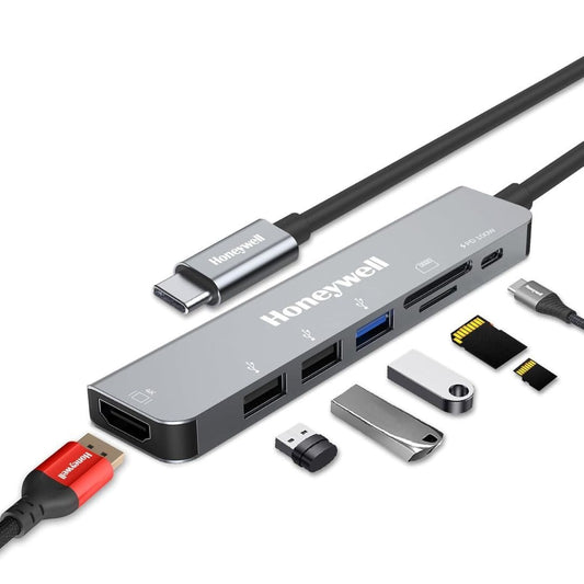 LX INDIA USB HUB Honeywell 7-in-1 TypeC USB