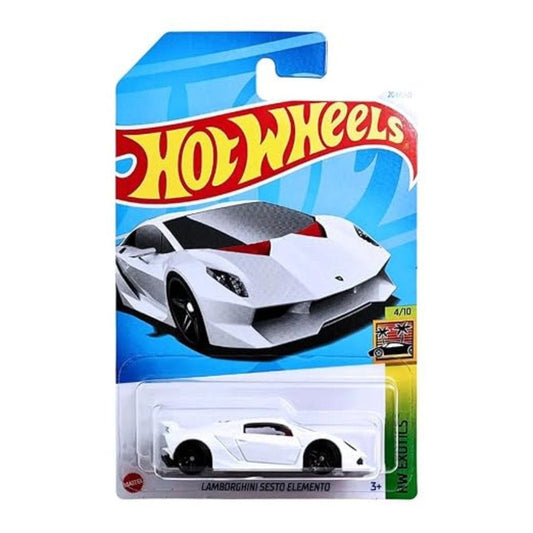 LX INDIA Hot Wheels Hot Wheels Lamborghini Sesto Elemento HW Exotics (White)