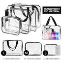 LXINDIA Bag House of Quirk 3 Pack Clear PVC Cosmetic Bags Travel Toiletry Bag Set