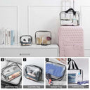 LXINDIA Bag House of Quirk 3 Pack Clear PVC Cosmetic Bags Travel Toiletry Bag Set