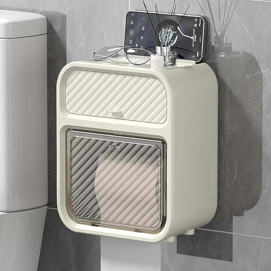 LXINDIA Toilet Paper Dispenser House of Quirk Punch Free Toilet Paper Holder Wall Mounted  (Beige)