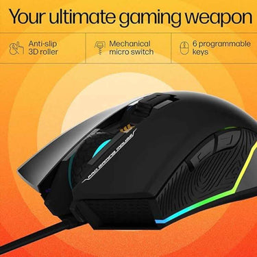 LXINDIA Mice HP G360 RGB USB Wired Gaming Mouse 6200 DPI (4QM92AA)