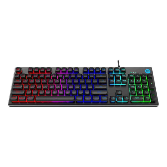 LX INDIA Keyboards HP K500F Backlit Membrane Wired Gaming Keyboard with Mixed Color Lighting