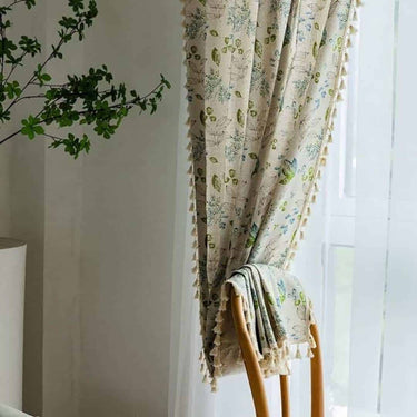 LXINDIA Curtains HUESLAND Cotton Curtains for Windows 5 feet Long 1 Bohemian Eyelet Curtain