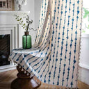 LXINDIA Curtains HUESLAND Cotton Curtains for Windows 5 feet Long (Window 5 x 4 ft Blue Vertical Stripes)