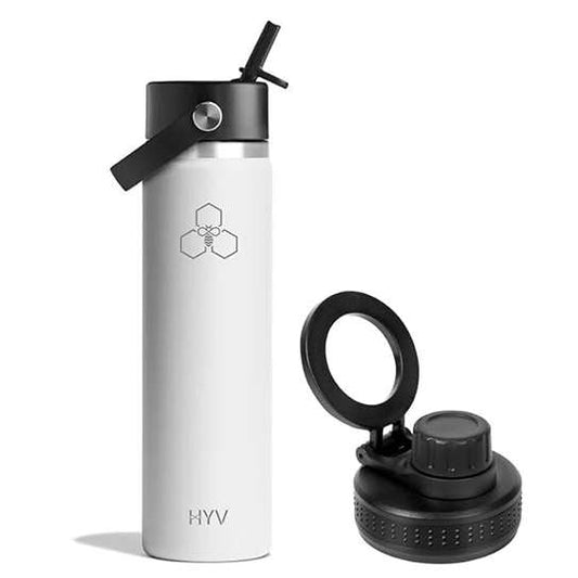 LX INDIA Water Bottle Arctic White HYV MagFlex Insulated Bottle with Magnetic Lid 710ml
