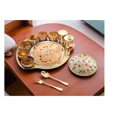 iRin by Dr WaterR Stainless Steel Maharaja Thali Gold PVD Dinner Set (Gold)