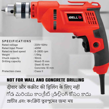 LXINDIA Corded and Cordless Drills IBELL Electric Drill ED06 91 400W