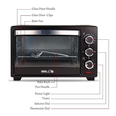 LXINDIA Microwave Ovan iBELL EO19LG OTG 19 Litre 1500Watt  Black